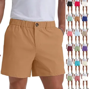 Cargo Shorts Men Summer Elastic Waist Wide Leg Shorts Baggy Comfy Classic Outdoor Quick Dry Hiking Pants with Pockets
