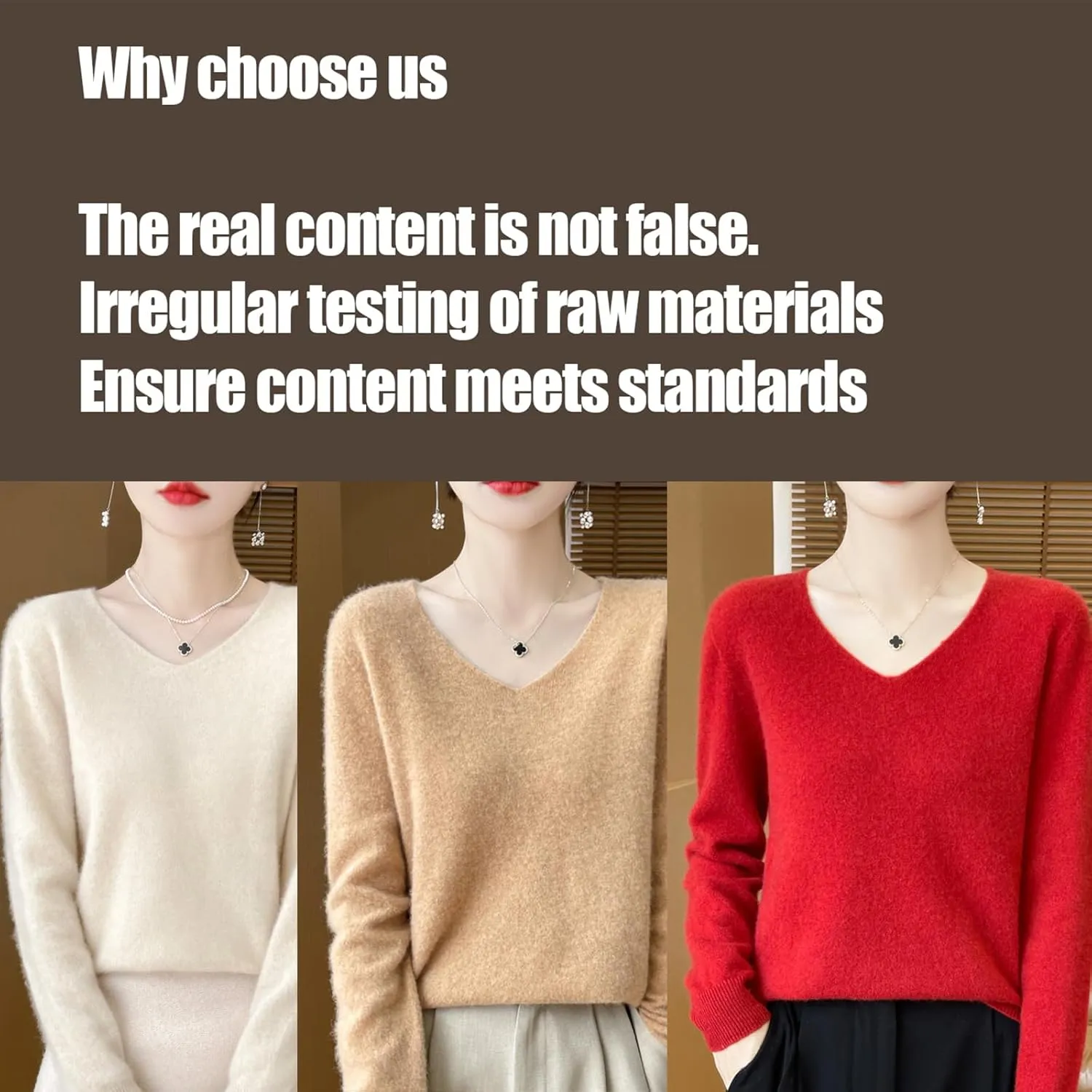 Cashmere Sweaters for Women, 100% Cashmere Soft V Neck Warm Luxurious Lightweight Long Sleeve Pullover Sweater