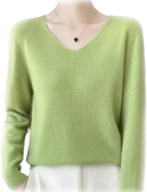 Cashmere Sweaters for Women, 100% Cashmere Soft V Neck Warm Luxurious Lightweight Long Sleeve Pullover Sweater