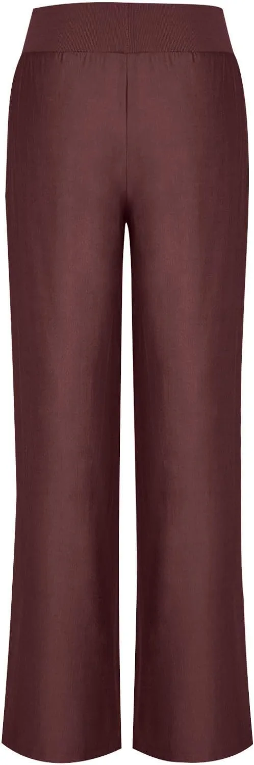 Casual Elastic Waist Trousers for Women Baggy Wide Leg Pants Trendy High Waisted Pants Soft Comfy Lounge Pants