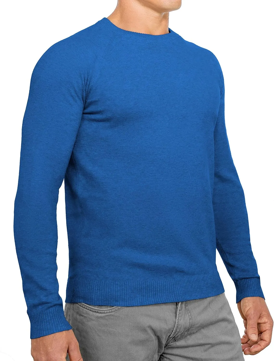 CC Perfect Slim Fit Crewneck Sweaters for Men | Lightweight Breathable Mens Sweater | Soft Fitted Pullover for Men