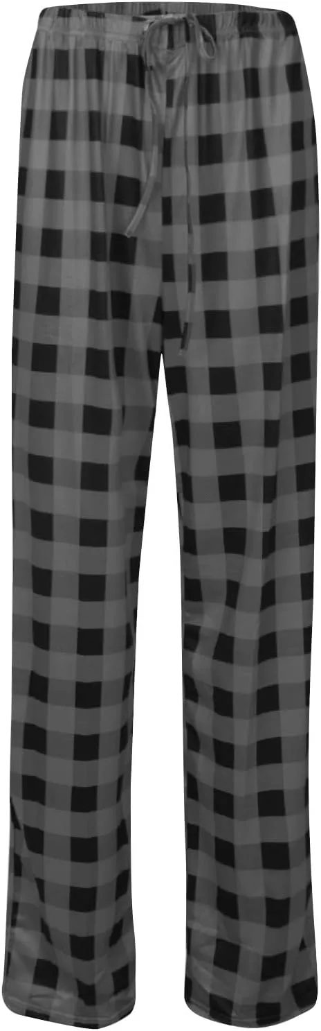 Christmas Pants for Women Buffalo Plaid Soft Sleepwear Lounge Pants Elastic Waistband Straight Leg Loungewear Pants
