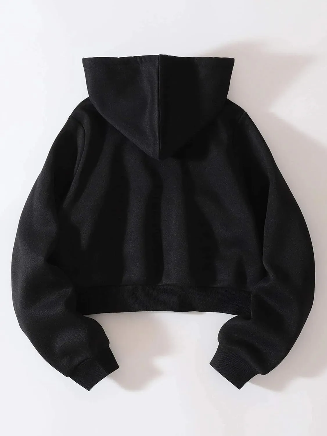 Cioatin Women Fleece Zip Up Crop Hoodies Sweatshirt Y2K Fall Trendy Long Sleeve Athletic Workout Pullover Jacket Sweater
