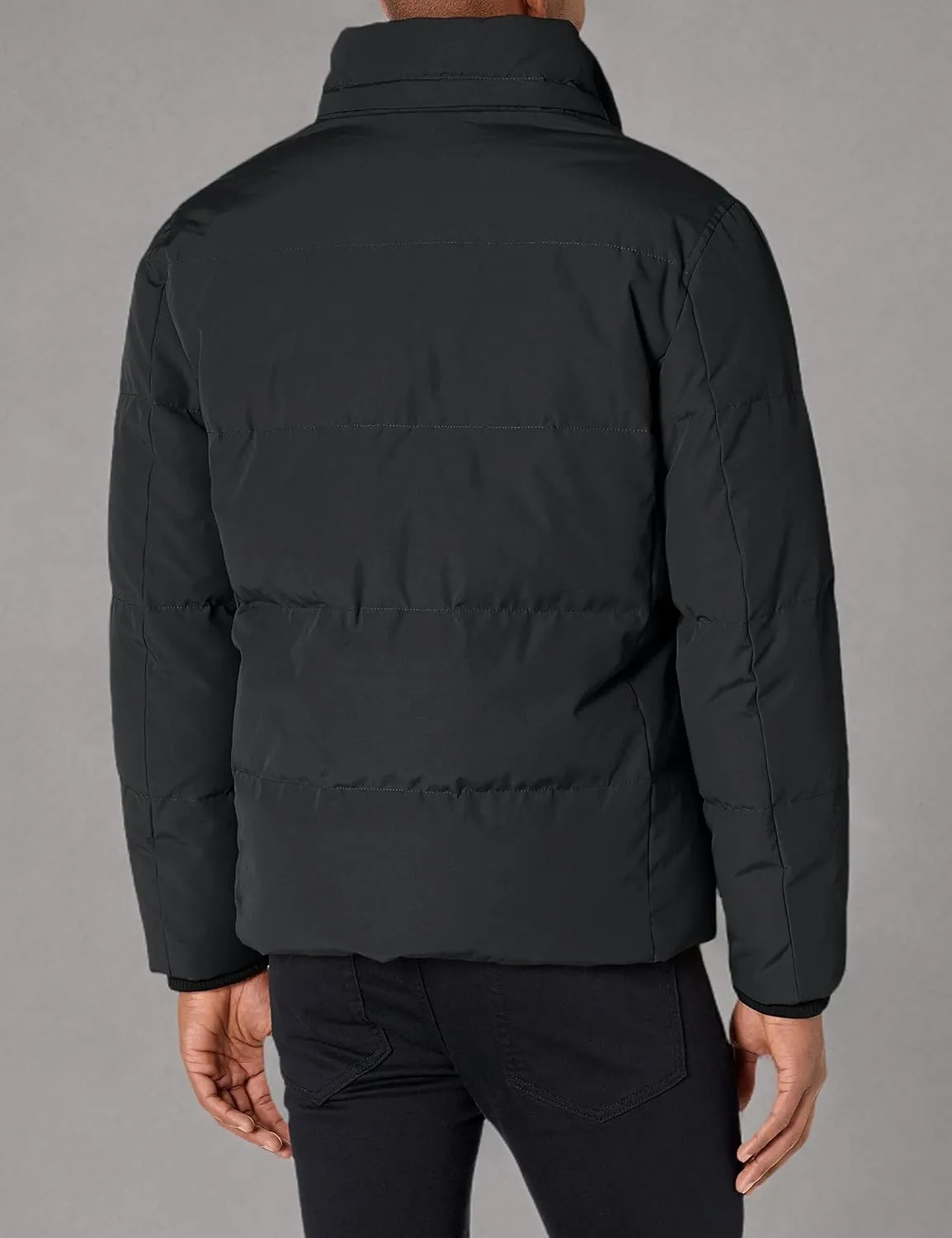 Cole Haan Men's Short Down Parka with Hooded Down Coat