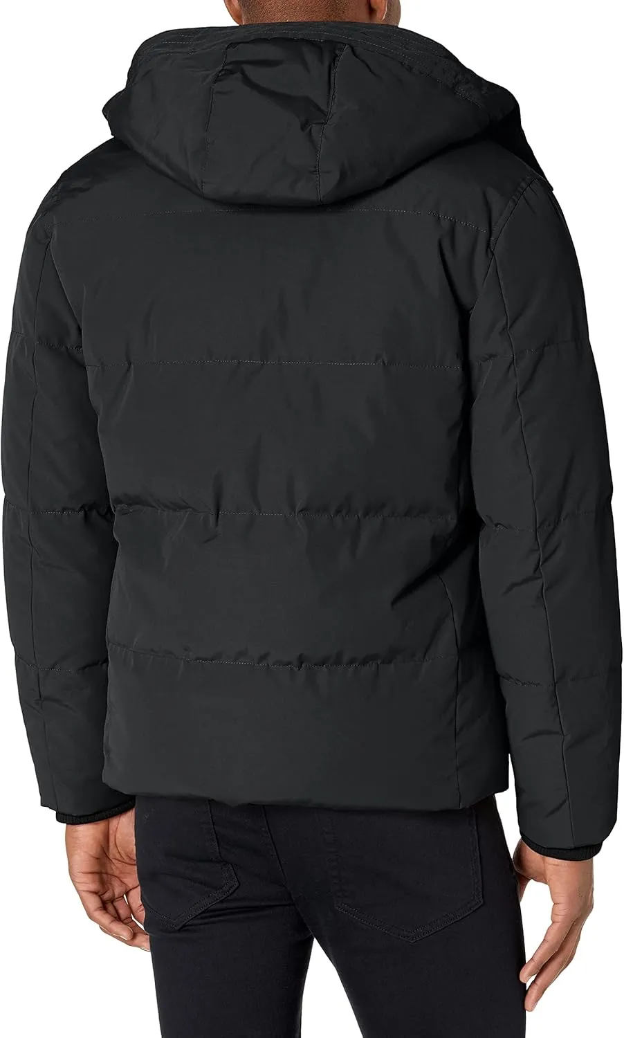 Cole Haan Men's Short Down Parka with Hooded Down Coat