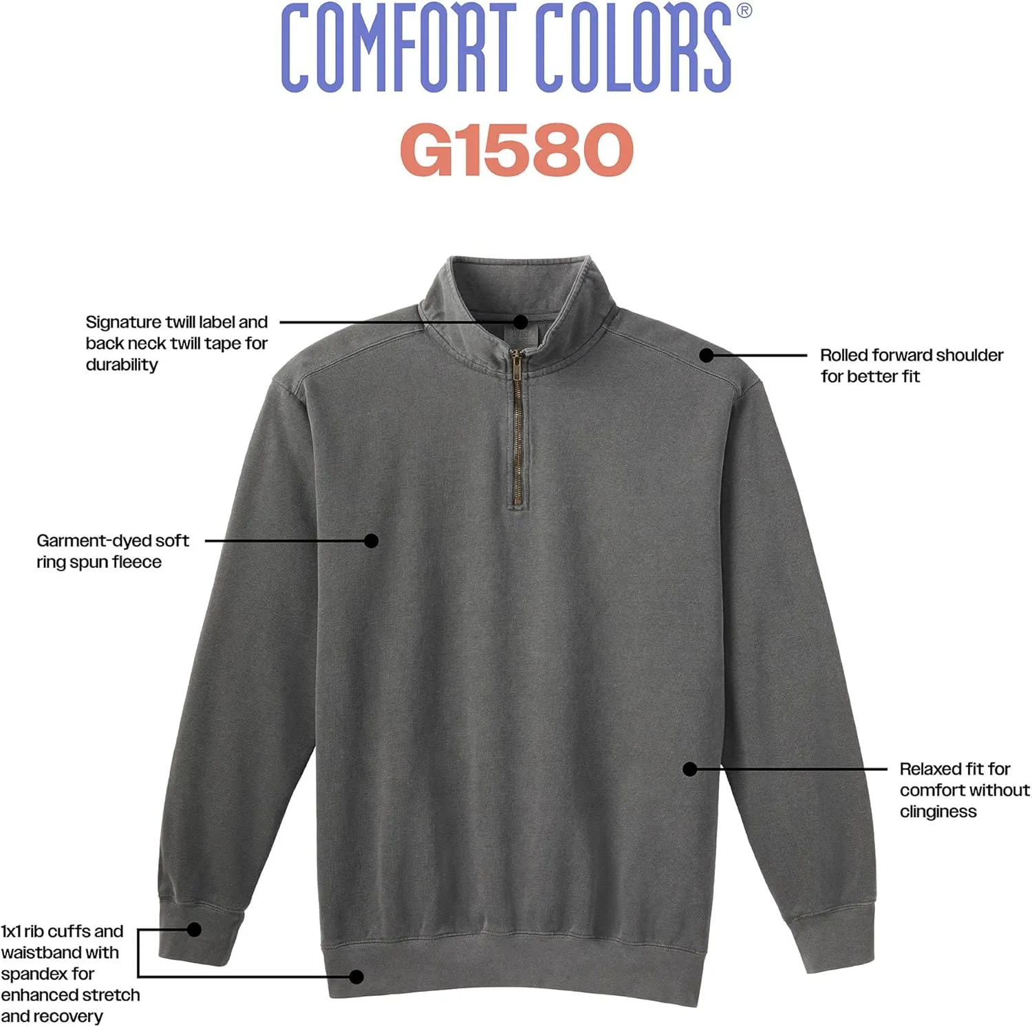 Comfort Colors Adult 1/4 Zip Sweatshirt, Style G1580