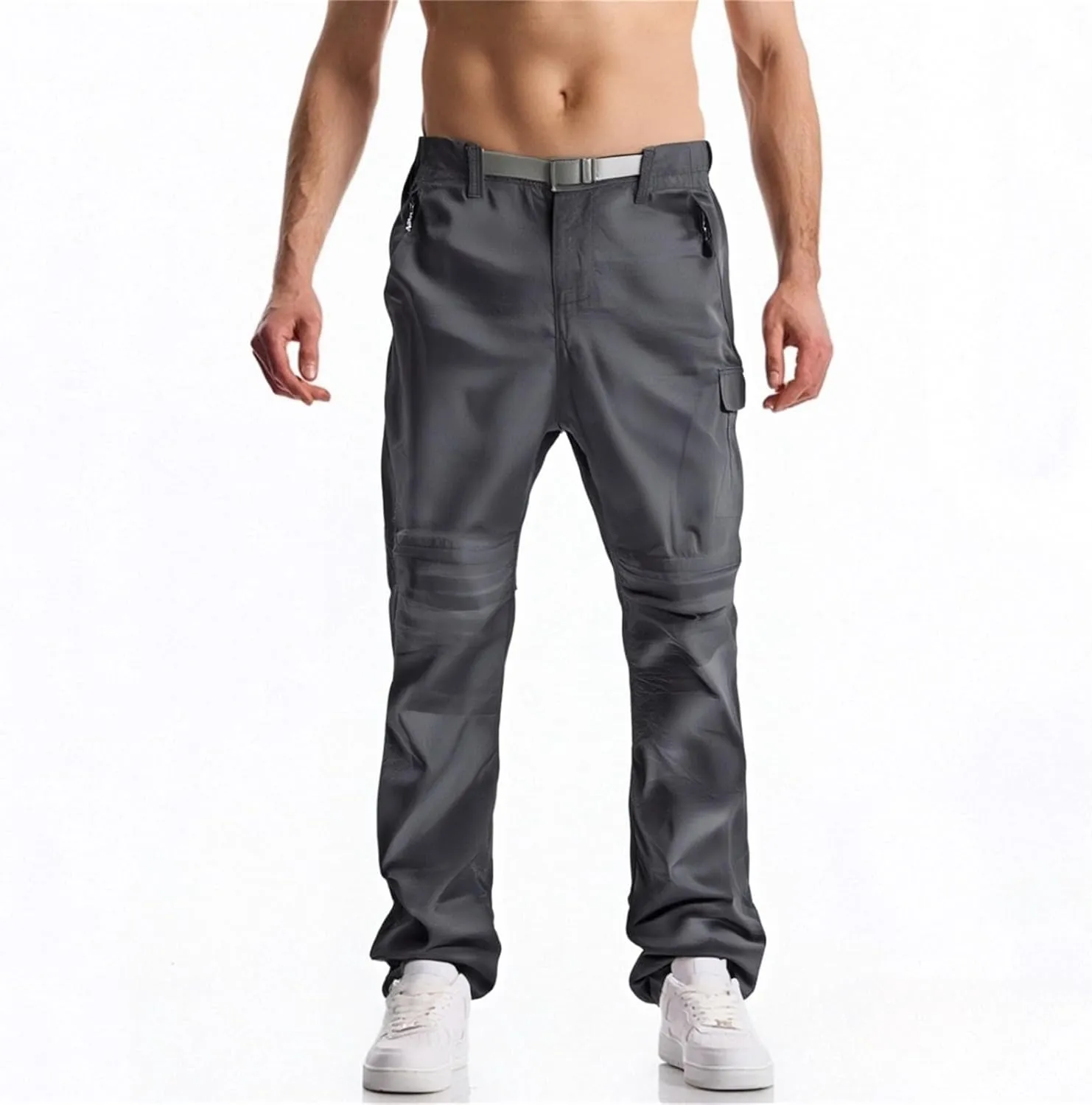 Convertible Cargo Pants for Men Quick Dry Stretch Waist Casual Athletic Pants Relaxed Fit Lightweight Streetwear Trousers