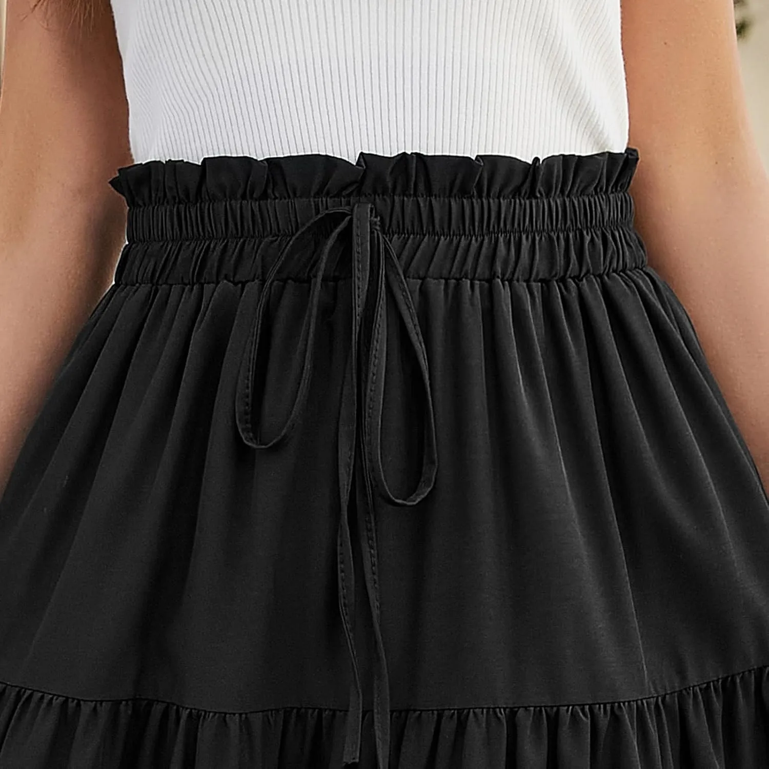 COTECRAM Womens Boho Floral Print Skirt Trendy Pleated A-Line Skirts Casual Flowy Swing Midi Skirts Beach Vacation Clothes