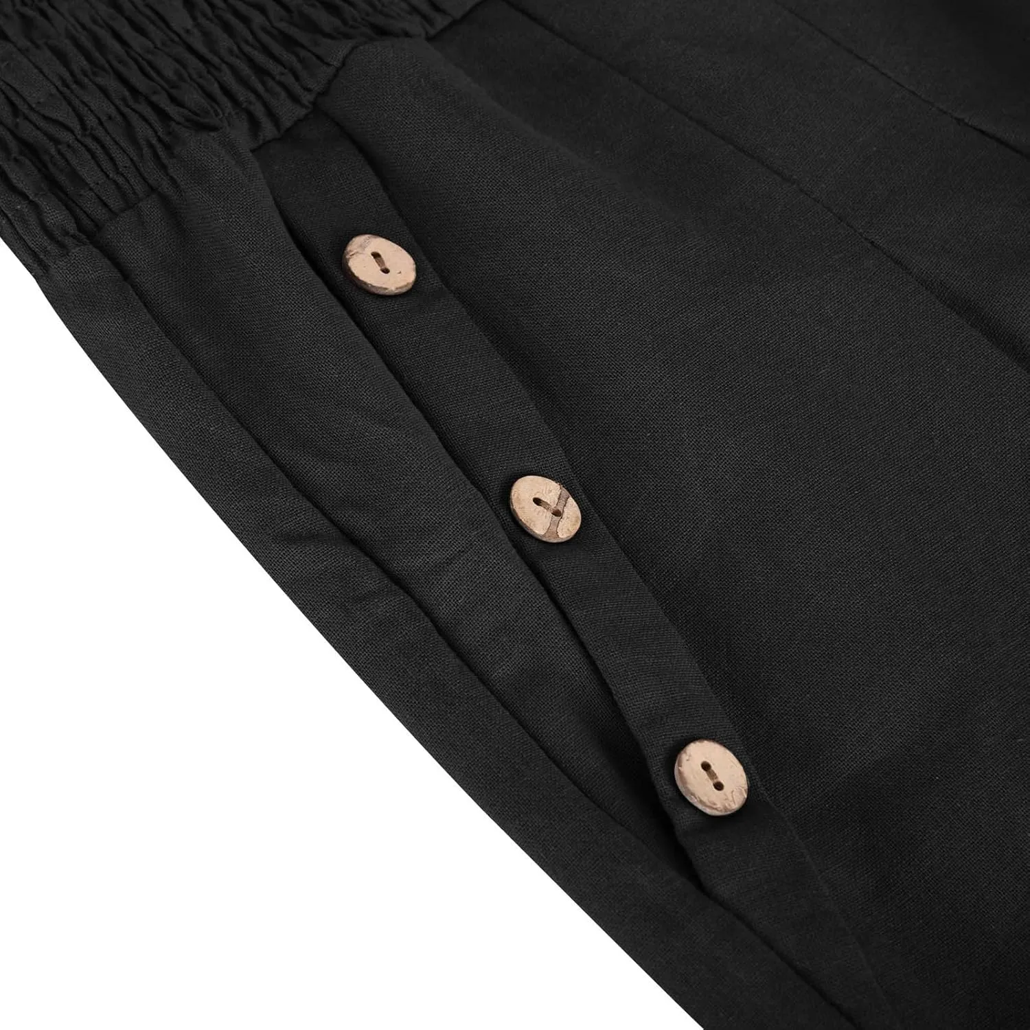 Cotton and Linen Pants for Womens High Waist Stretch Soft Pleated Trousers Summer Beach Lounge Pant with Pockets