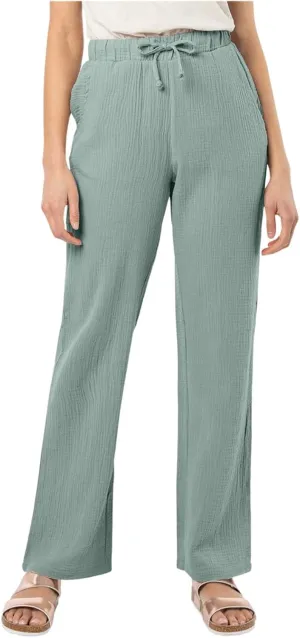 Cotton Linen Pants Women Casual Summer Pants Drawstring Wide Leg Pants with Pockets Soft Boho Petite Joggers Trendy Clothes