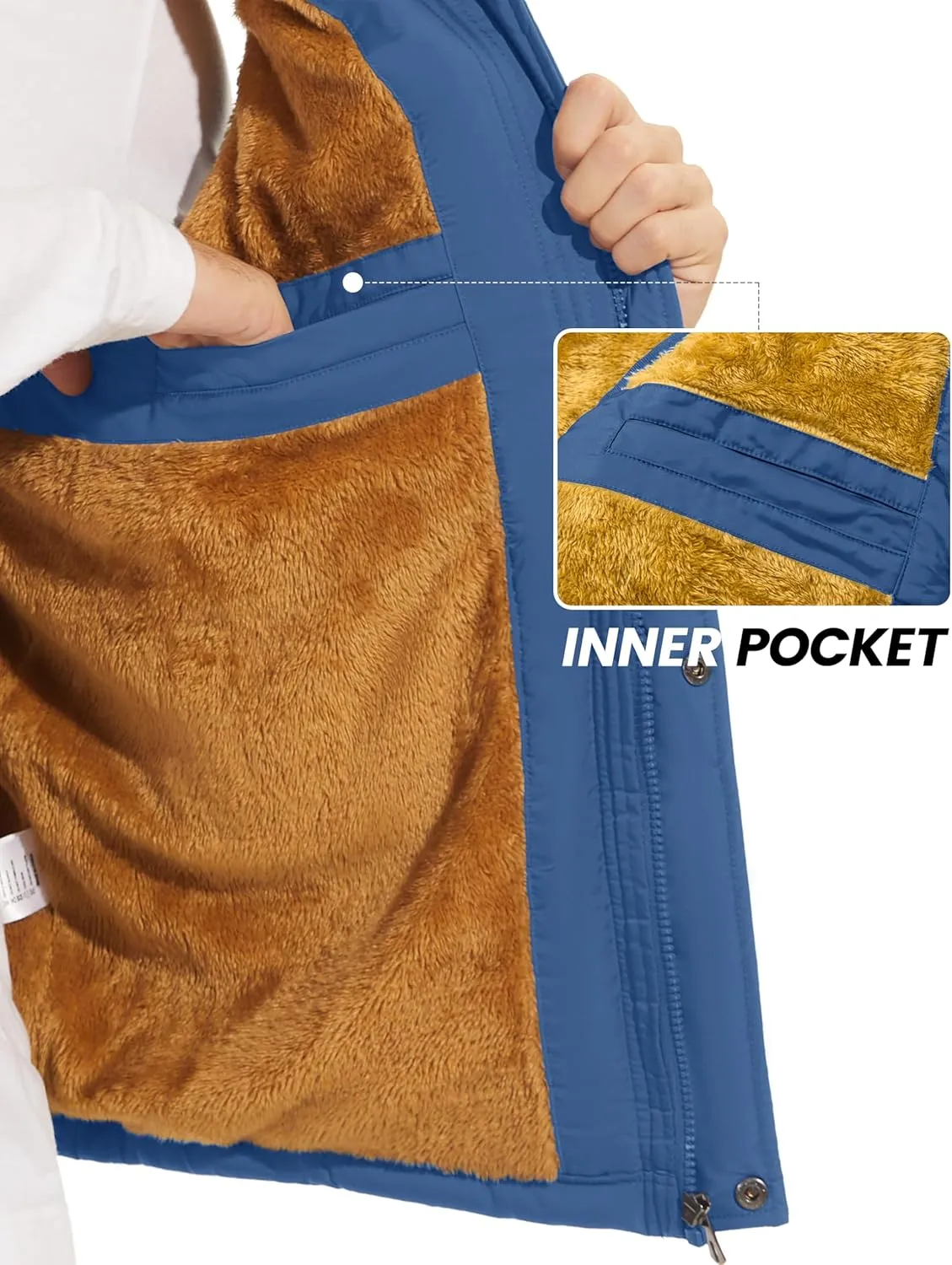 CRYSULLY Men's Winter Outerwear Vests Fleece Lined Sleeveless Jackets Warm Quilted Puffer Vest Casual Sherpa Outdoor Vest