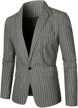CSCDD Large Men's Suit Jacket Casual Suit Slim Fit Button Lapel Suit Top