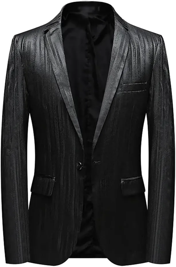 CSCDD Suit High-End Casual Suit Men's AutumnThin Slim Fit Small Suit British Business Striped Suit Jacket