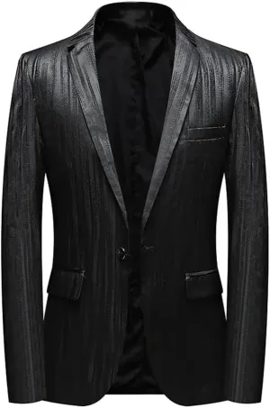 CSCDD Suit High-End Casual Suit Men's AutumnThin Slim Fit Small Suit British Business Striped Suit Jacket