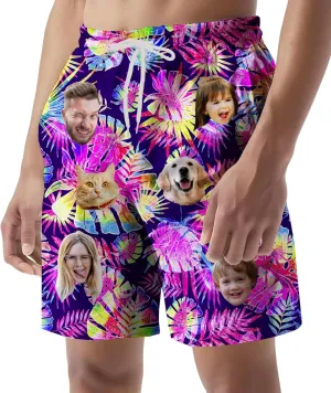 Custom Swim Trunks with Face ?C Funny Swim Trunks for Men, Personalized Board Shorts, Custom Swimwear, Unique Summer Outfit