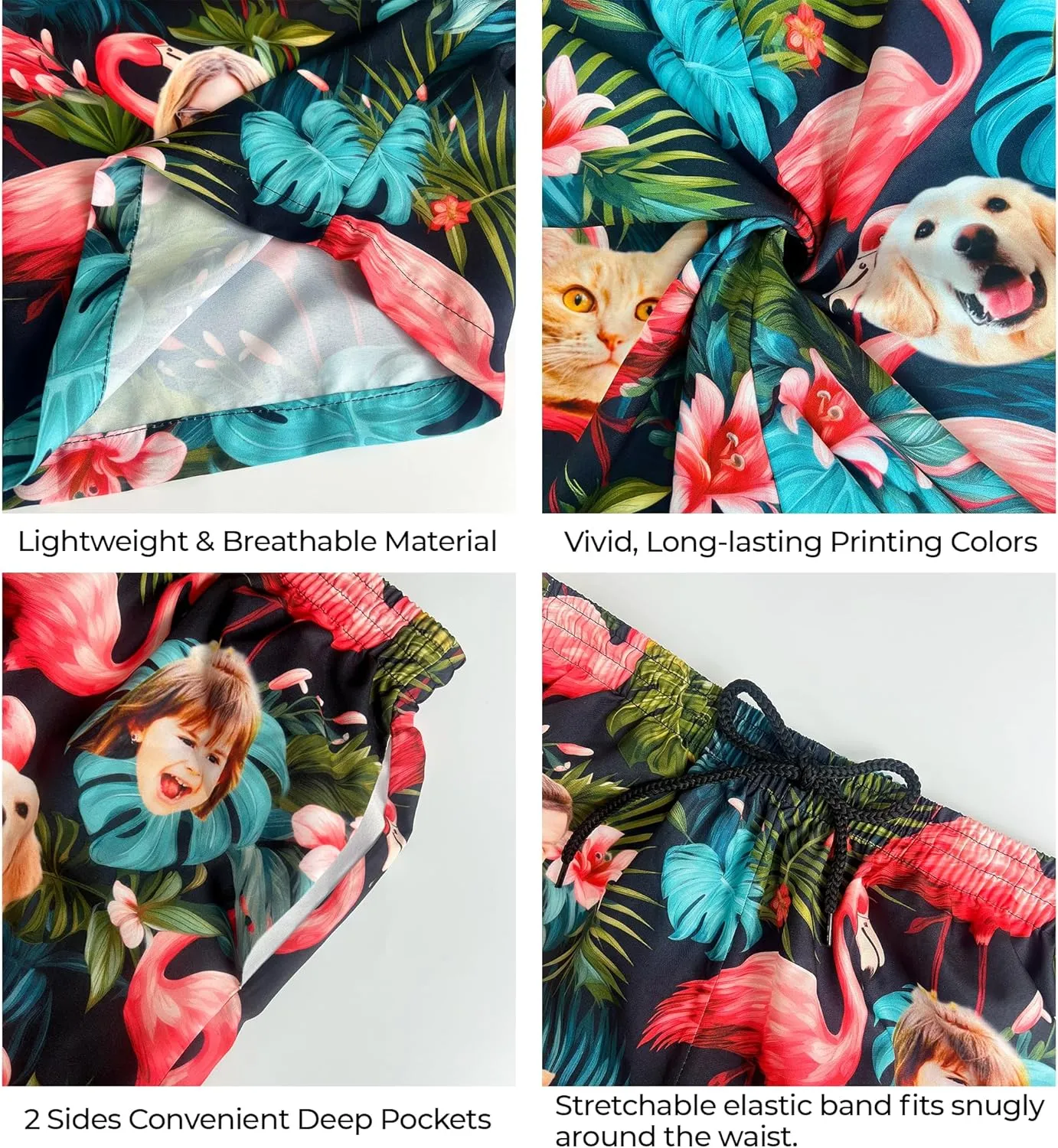 Custom Swim Trunks with Face ?C Funny Swim Trunks for Men, Personalized Board Shorts, Custom Swimwear, Unique Summer Outfit