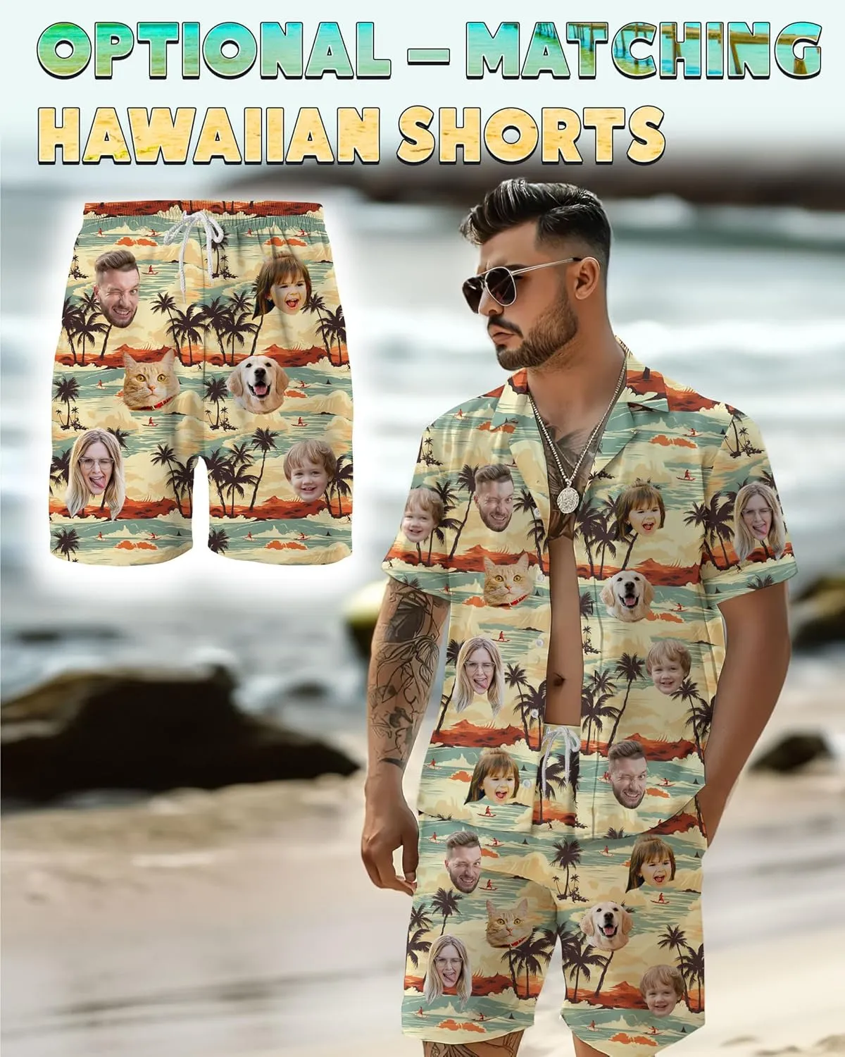 Custom Swim Trunks with Face ?C Funny Swim Trunks for Men, Personalized Board Shorts, Custom Swimwear, Unique Summer Outfit