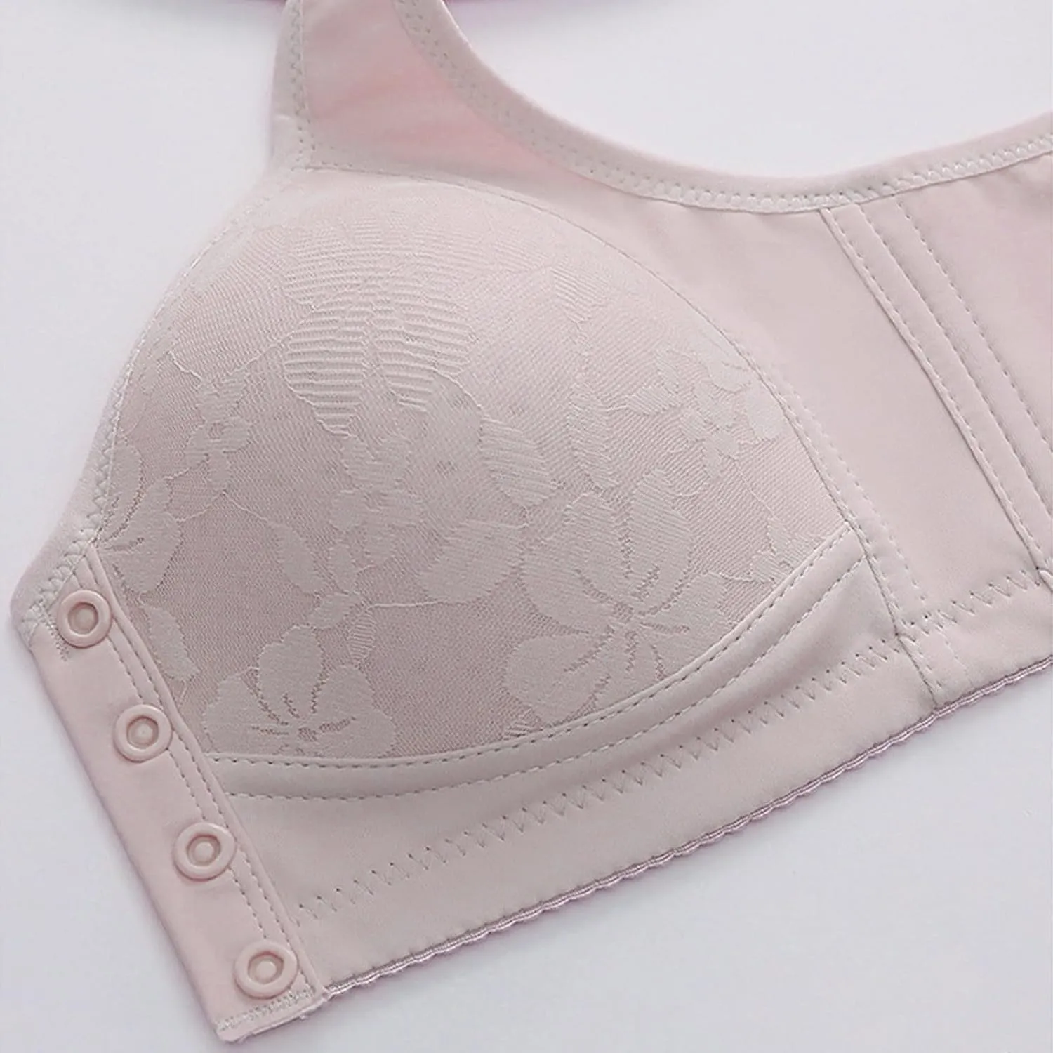 Daisy Bra for Seniors,No Underwire Comfortable Front Snap Closure Sleep Bras,Light Thin Breathable Simple Everyday Bra
