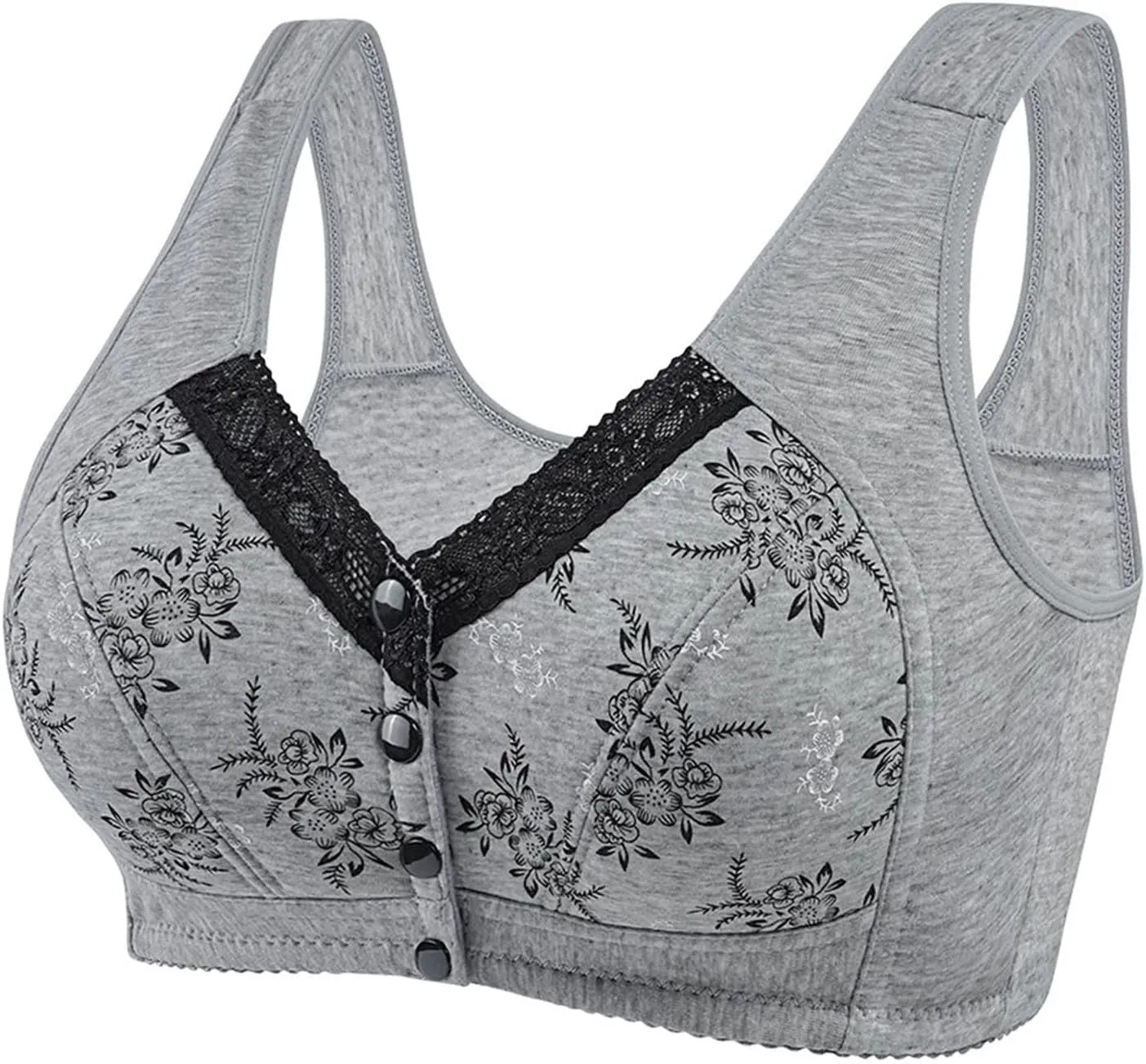 Daisy Bras for Older Women Front Button Close Convenient Everyday Bra 2024 New Comfortable No Underwire Gathering Bras