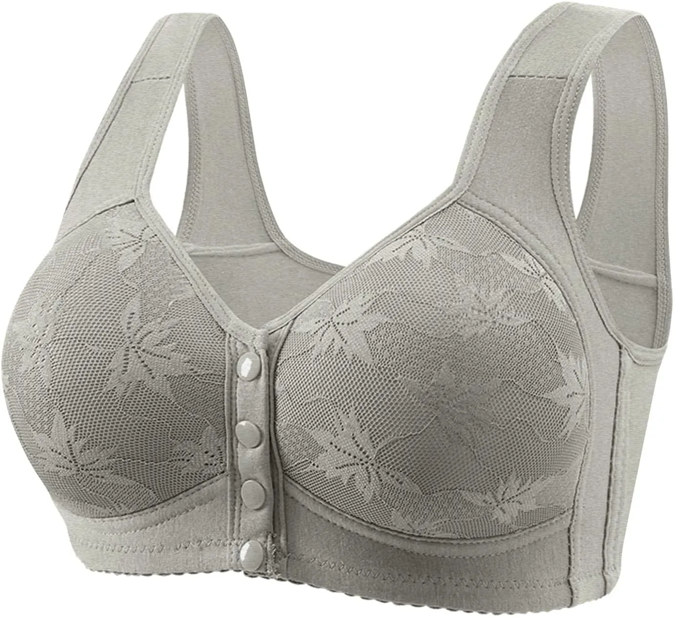 Daisy Bras for Older Women Front Closure Push up Bra No Underwire Senior Bra with Snaps 2025 Breathable Bras