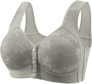 Daisy Bras for Older Women Front Closure Push up Bra No Underwire Senior Bra with Snaps 2025 Breathable Bras