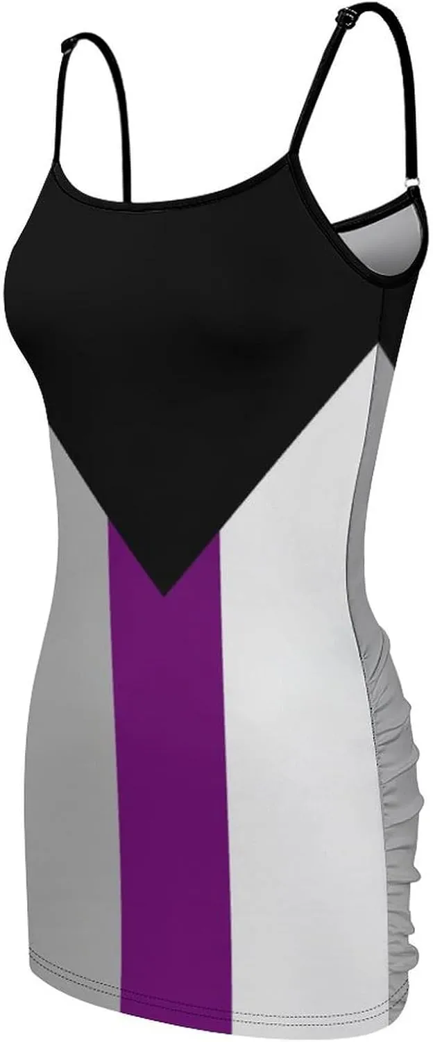 Demisexual Pride Flag Women's Sling Dress Sleeveless Mini Dress Camisole Bodycon Dresss
