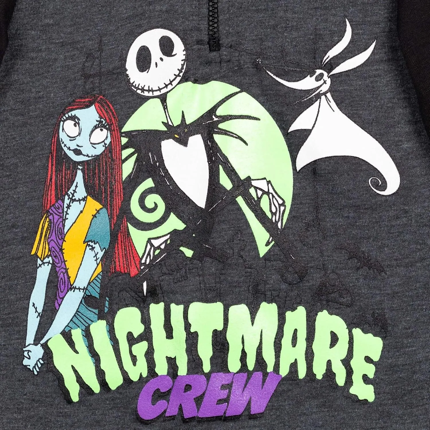 Disney Nightmare Before Christmas Jack Skellington Oogie Boogie Sally Fleece Quarter Zip Hoodie Toddler to Little Kid
