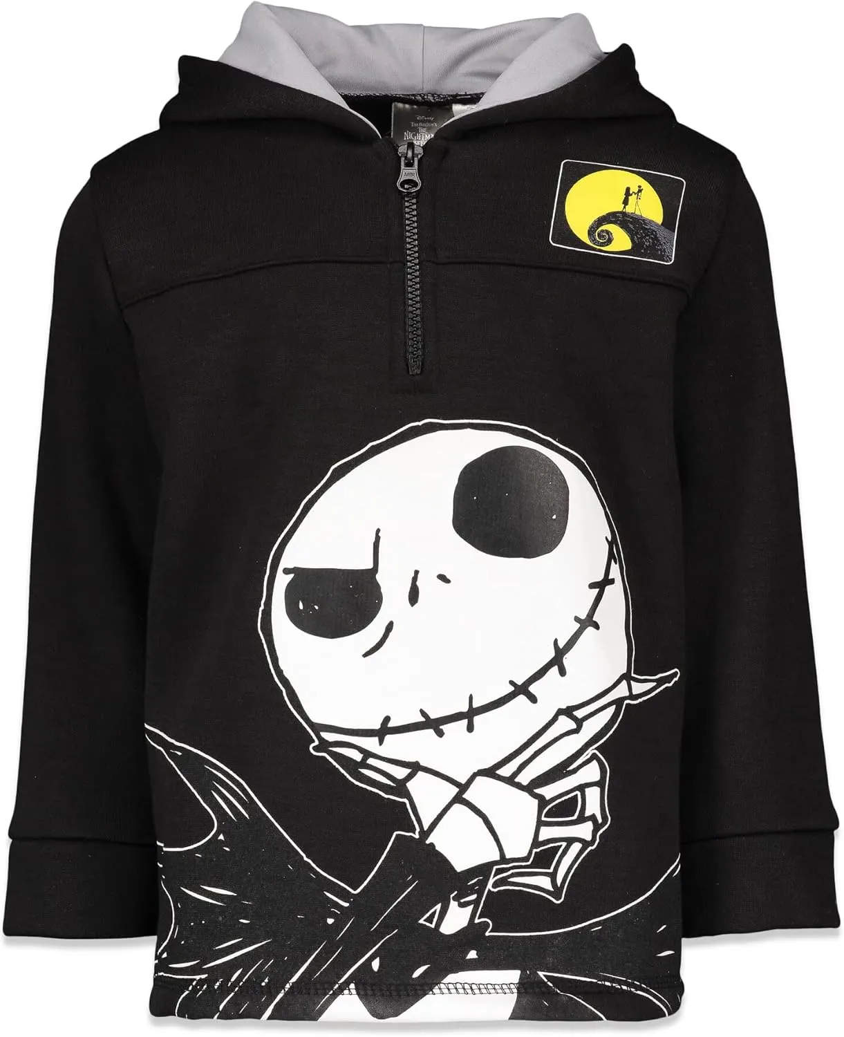 Disney Nightmare Before Christmas Jack Skellington Oogie Boogie Sally Fleece Quarter Zip Hoodie Toddler to Little Kid