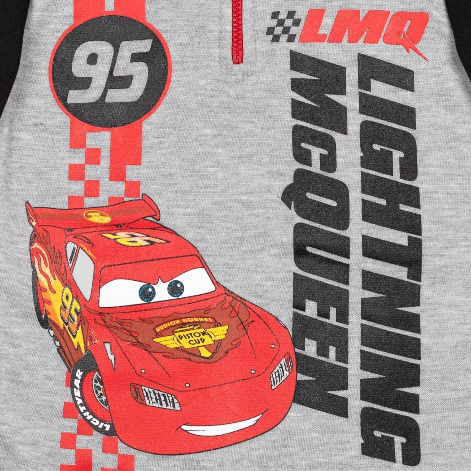 Disney Pixar Cars Lightning McQueen Fleece Half Zip Pullover Hoodie Toddler to Big Kid