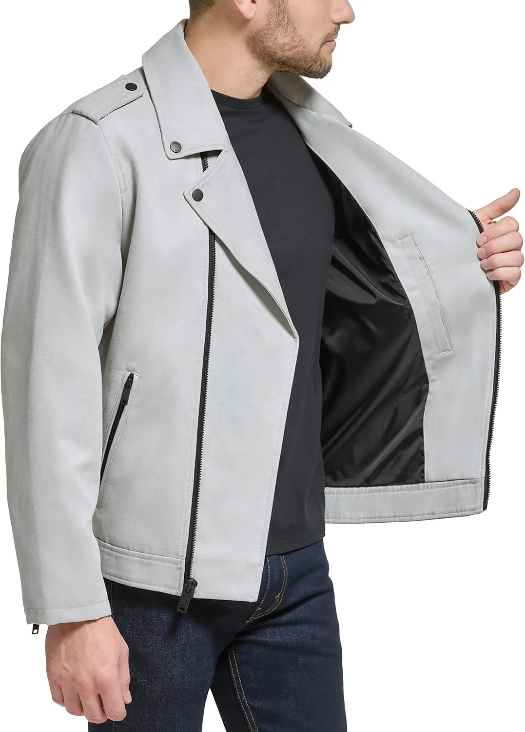 DKNY Men's Modern Motorcycle Jacket