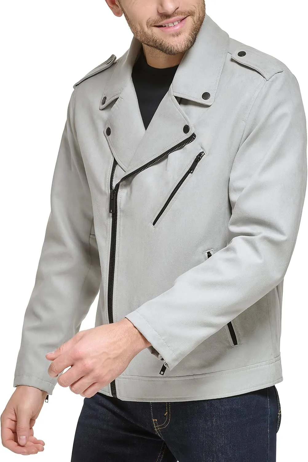 DKNY Men's Modern Motorcycle Jacket