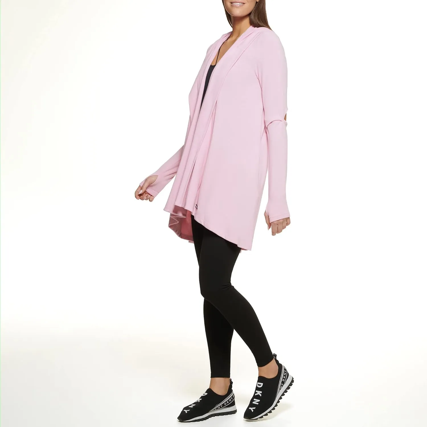 DKNY Women's Hoodie Soft Jersey Cardigan