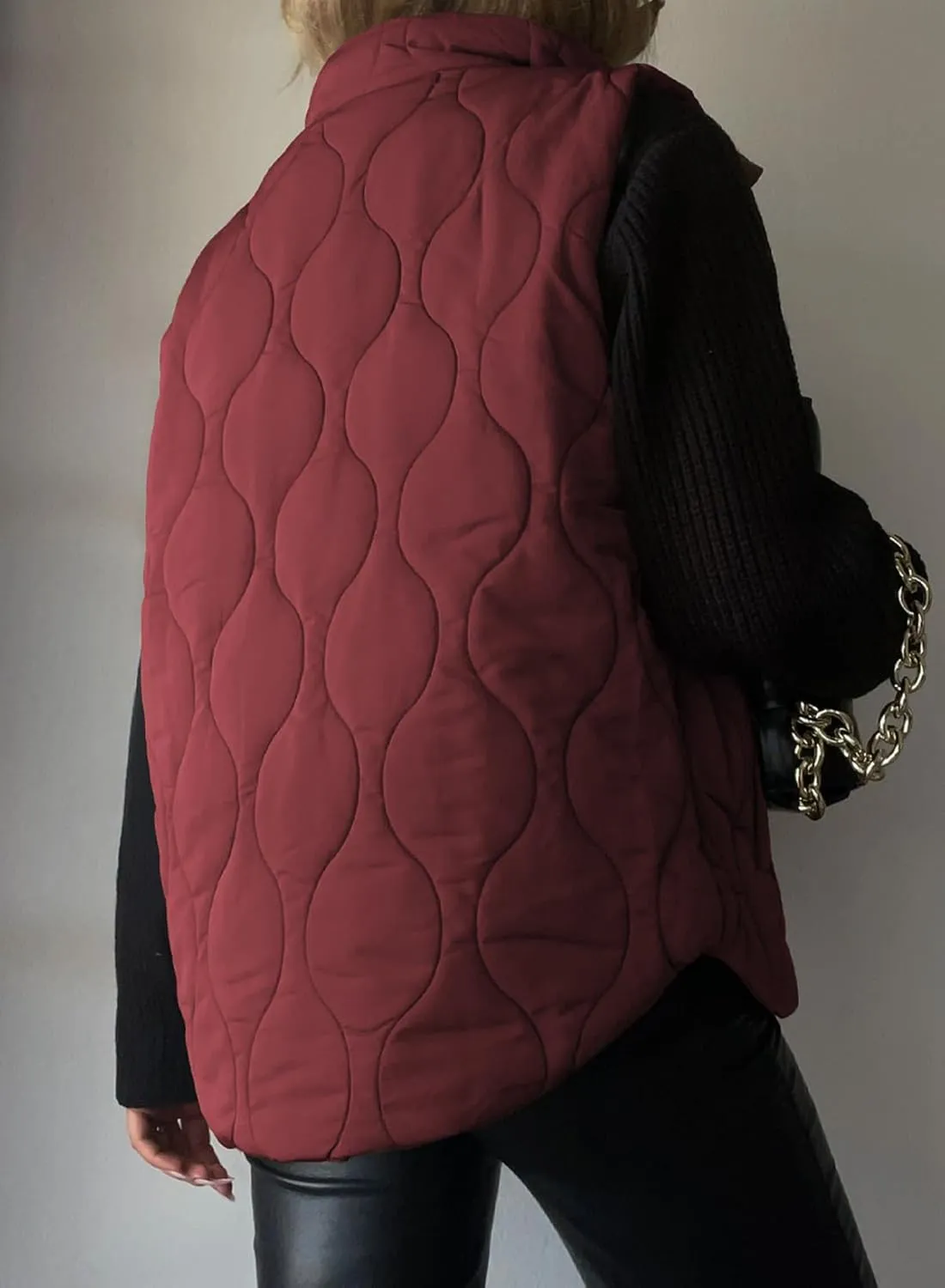 EVALESS Cropped Puffer Vest Women Lightweight Quilted Stand Collar Sleeveless Jackets Fall Spring 2025 Button Zip Up Coat