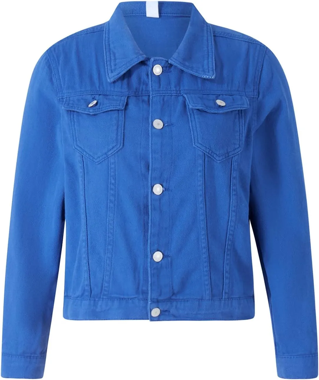 Fanvereka Jean Jackets for Women Fashion Casual Denim Jacket Long Sleeve Button Down Chest Pocket Coat