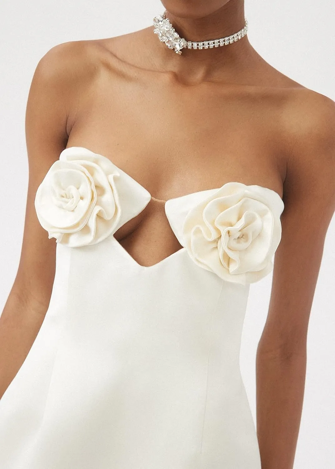 Faretumiya Women Tube Top Swing Mini Dress Strapless Sleeveless Backless Pleated Prom Short Dress Y2k A-Line Beach Sundress