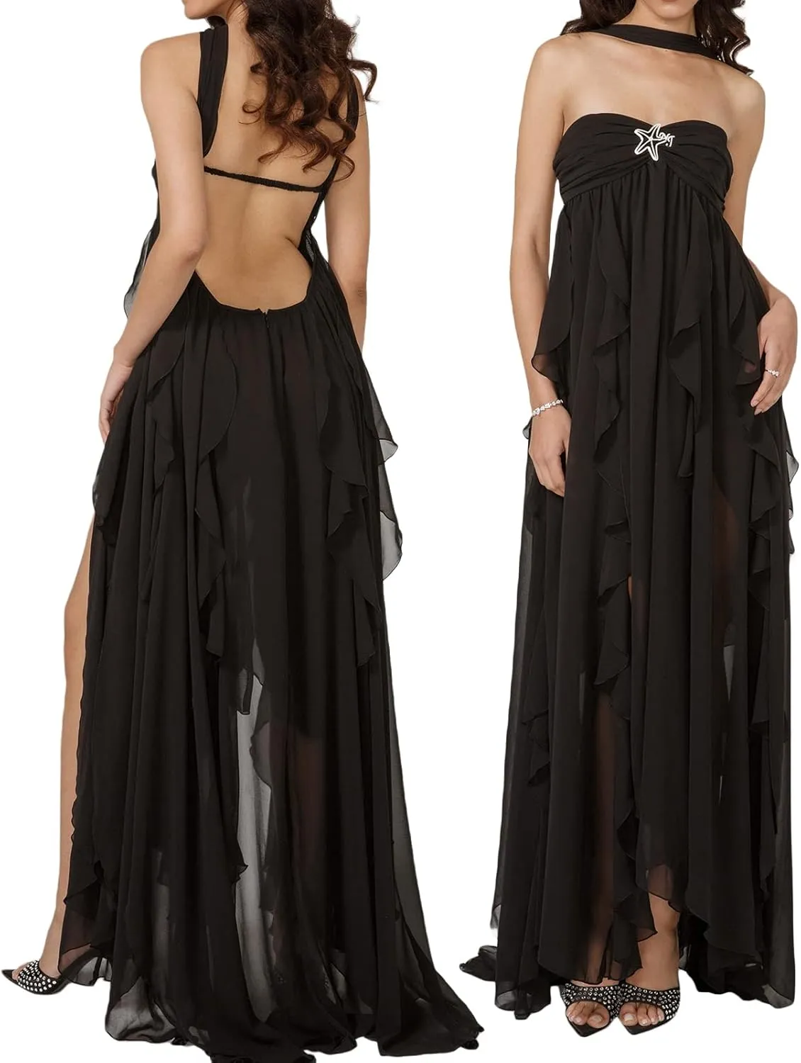 Faretumiya Women Tube Top Swing Mini Dress Strapless Sleeveless Backless Pleated Prom Short Dress Y2k A-Line Beach Sundress