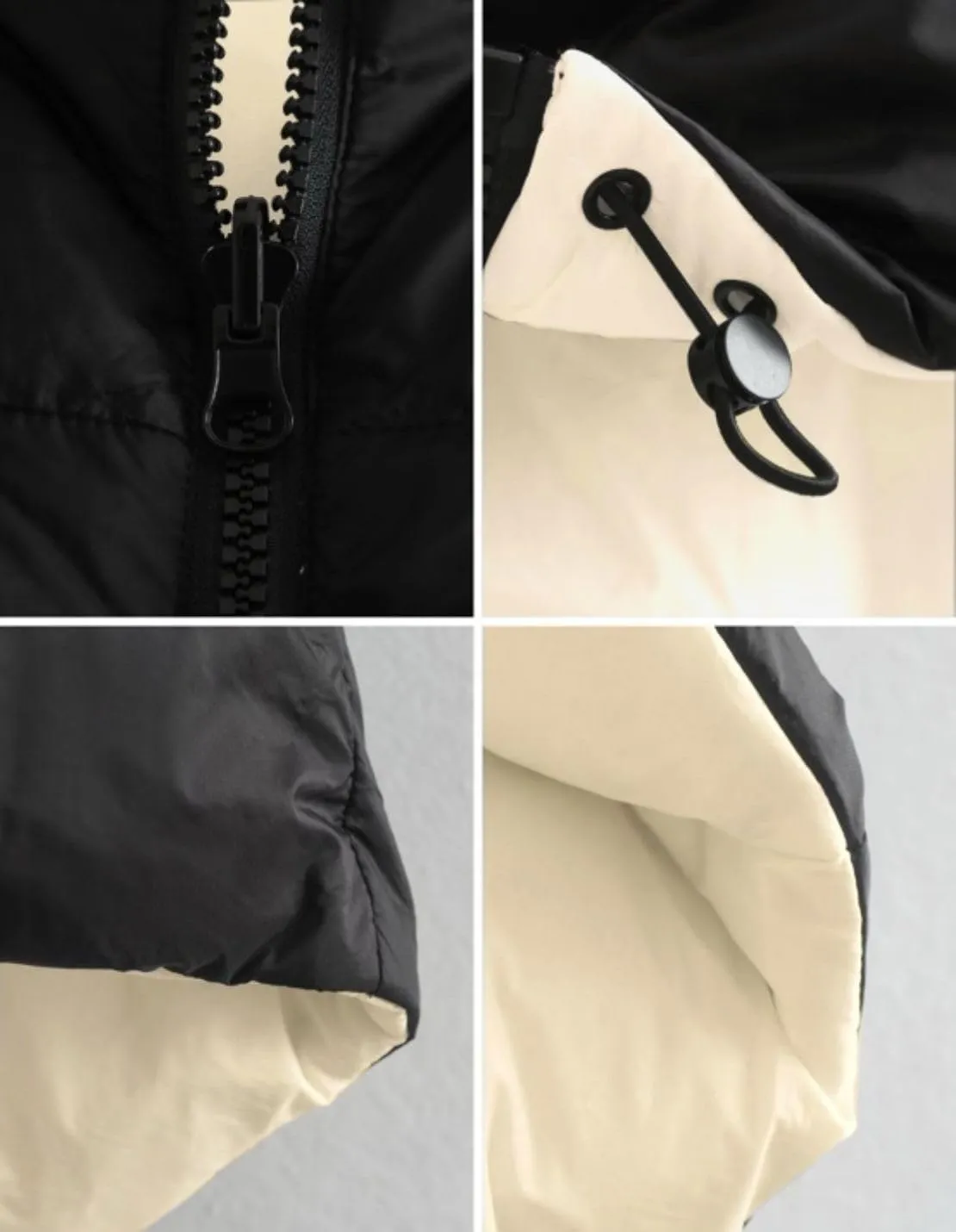 FindThy Women's Crop Puffer Vest Drawstring Full-Zip Reversible Puffy Vest Winter Waistcoat