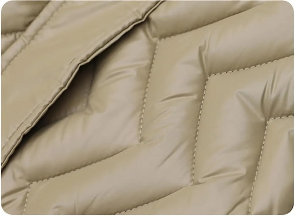 Fjnbbiot Winter Sleeveless Puffer Vest Women Long Cotton Padded Hooded Vest Fashion Coat