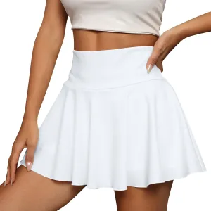 FlekmanArt Tennis Skirts for Women with Pockets Shorts Crossover High Waisted Pleated Golf Skorts Athletic Workout Skirts
