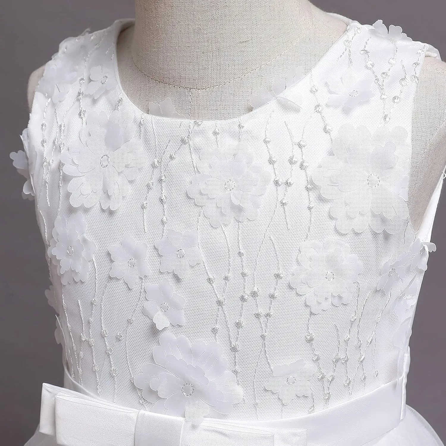 Flower Girls Vintage Lace Maxi Bridesmaid Dress Princess Birthday Wedding Party Tulle Pegeant Evening Formal Prom Dance Gown