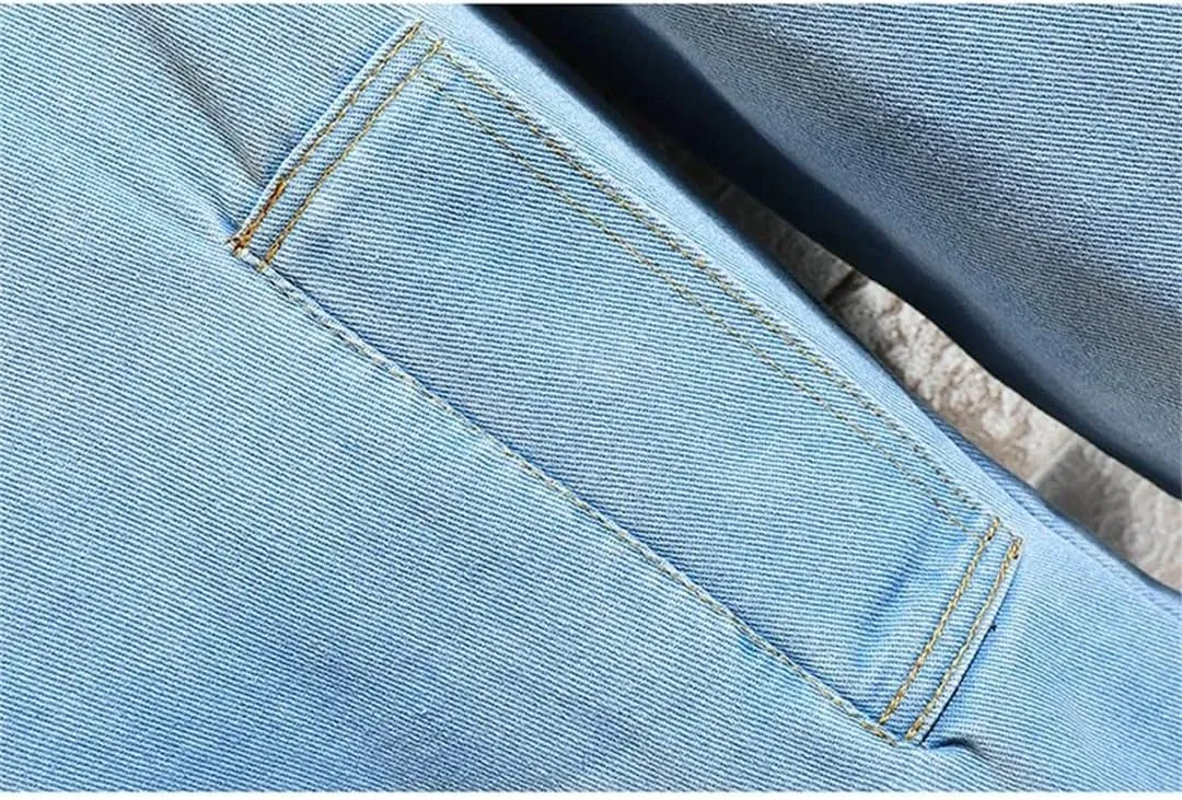 Fnfmrfmr Men Long Washed Retro Denim Jacket Long Sleeves Buttons Trench Coat Solid Pocket Outerwear
