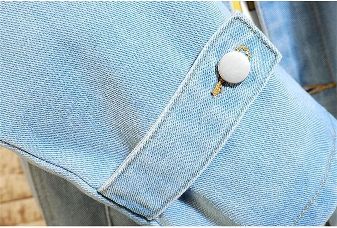 Fnfmrfmr Men Long Washed Retro Denim Jacket Long Sleeves Buttons Trench Coat Solid Pocket Outerwear
