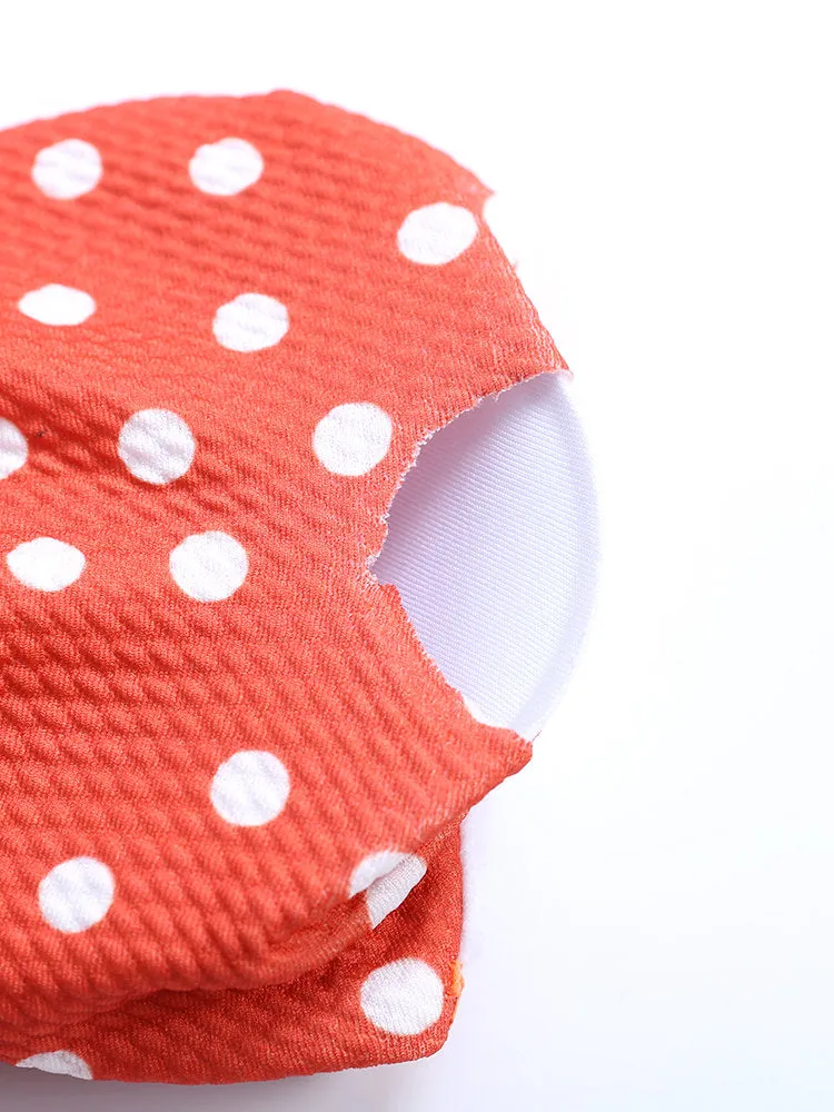 Front Strapless Bowknot String Polka Dot Tie Bikinis Swimsuits