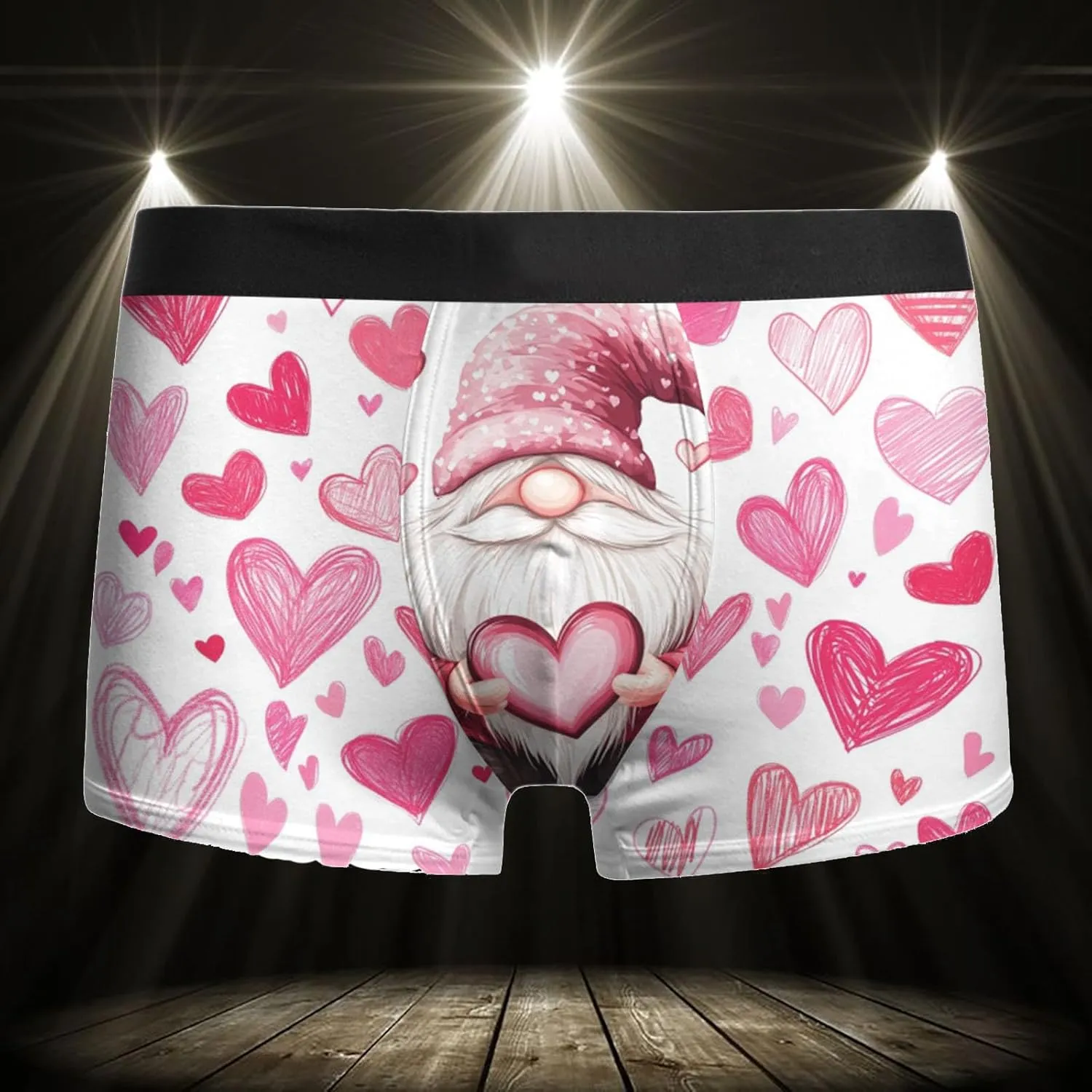 Funny Valentines Day 3D Printed Boxer Briefs For Men Underwear Low Rise Border Plus Size Breathable Stretch Trunk