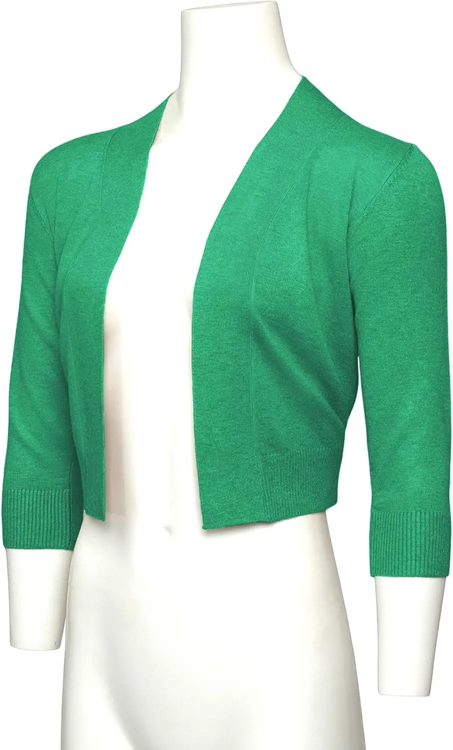 G-Style USA Women's 3/4 Sleeve Open Front Lightweight Cropped Shrug Cardigans Sweaters (S-XL)