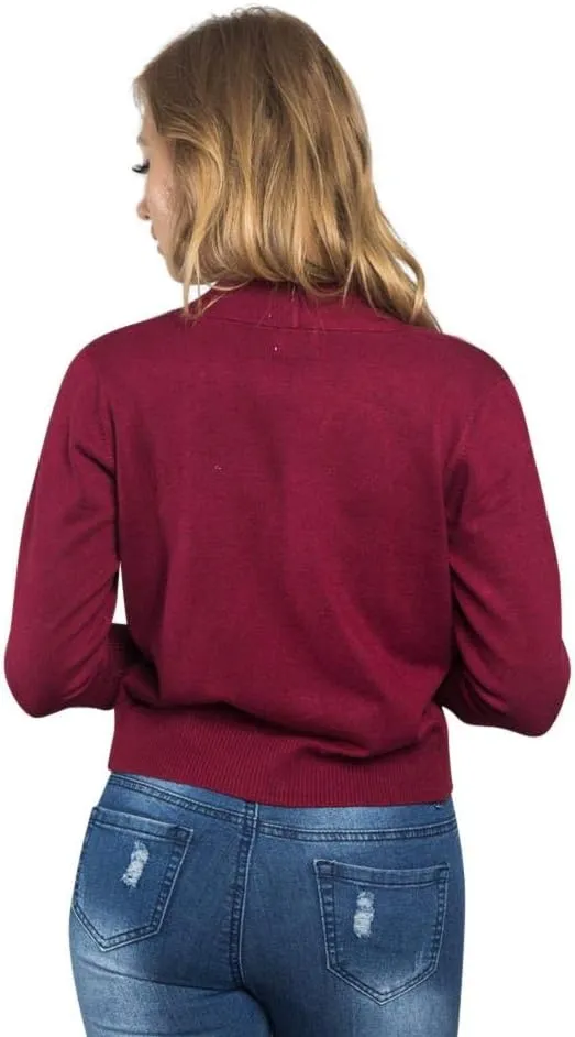 G-Style USA Women's 3/4 Sleeve Open Front Lightweight Cropped Shrug Cardigans Sweaters (S-XL)