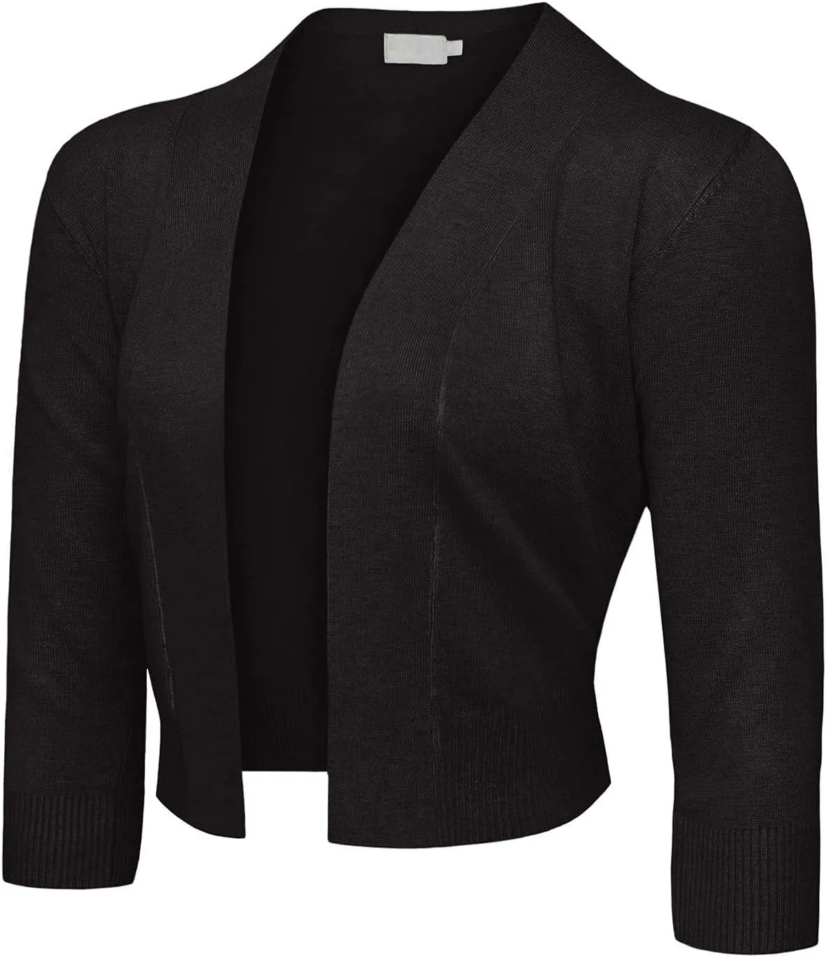 G-Style USA Women's 3/4 Sleeve Open Front Lightweight Cropped Shrug Cardigans Sweaters (S-XL)