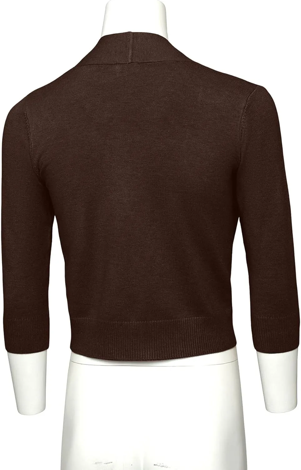 G-Style USA Women's 3/4 Sleeve Open Front Lightweight Cropped Shrug Cardigans Sweaters (S-XL)