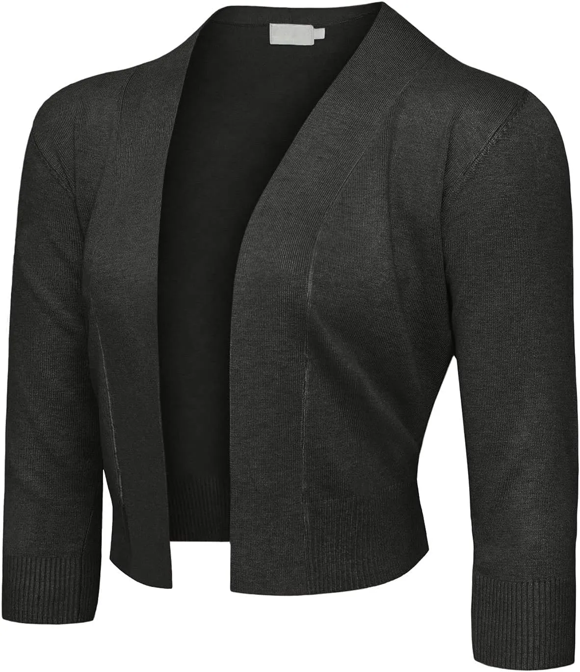 G-Style USA Women's 3/4 Sleeve Open Front Lightweight Cropped Shrug Cardigans Sweaters (S-XL)