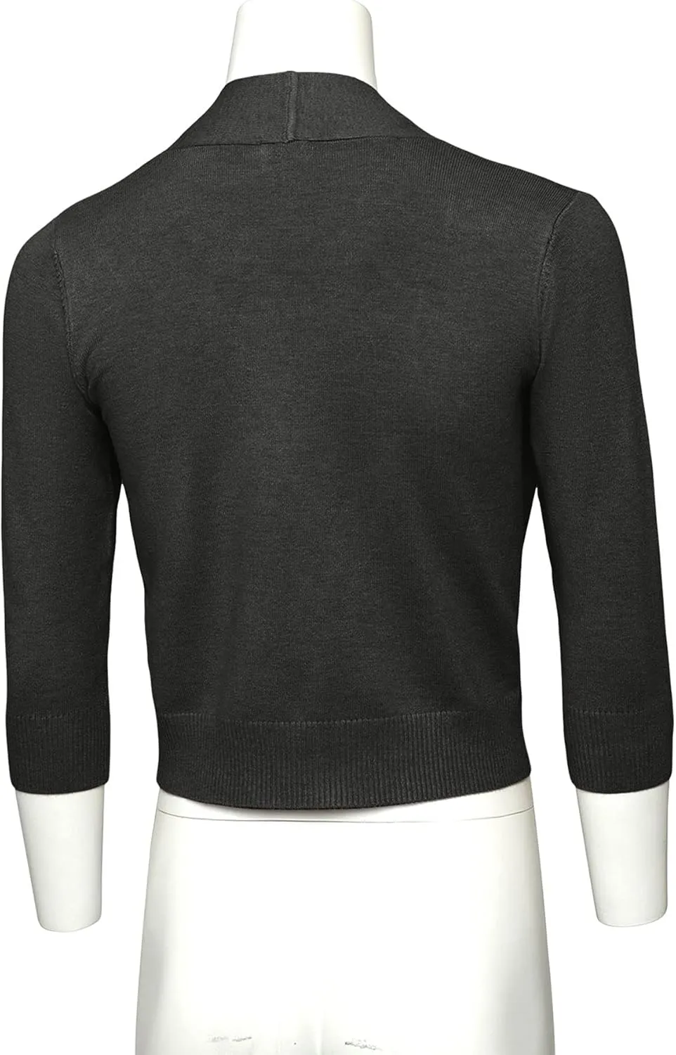 G-Style USA Women's 3/4 Sleeve Open Front Lightweight Cropped Shrug Cardigans Sweaters (S-XL)